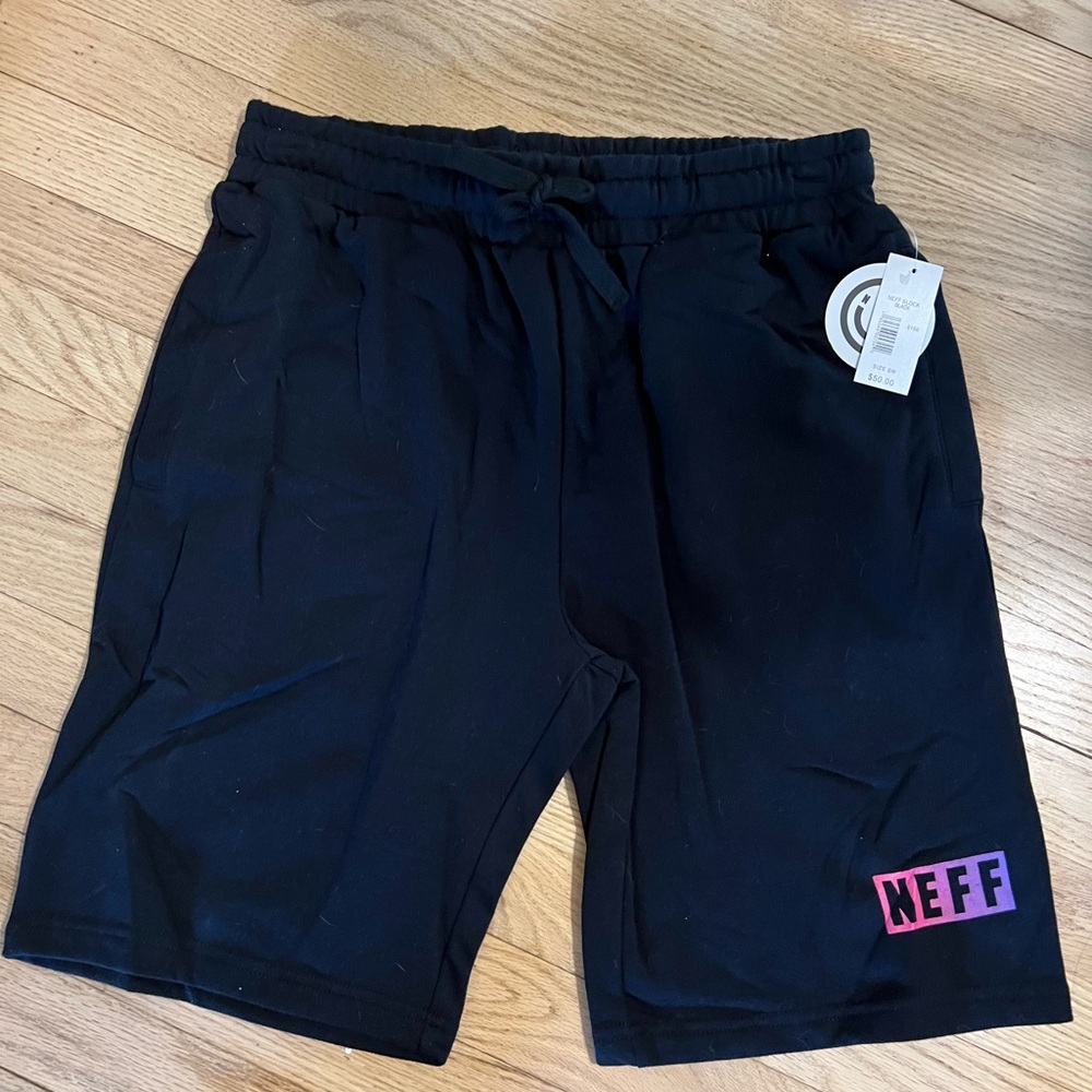 Neff Black Athletic Shorts with Drawstring Waistband